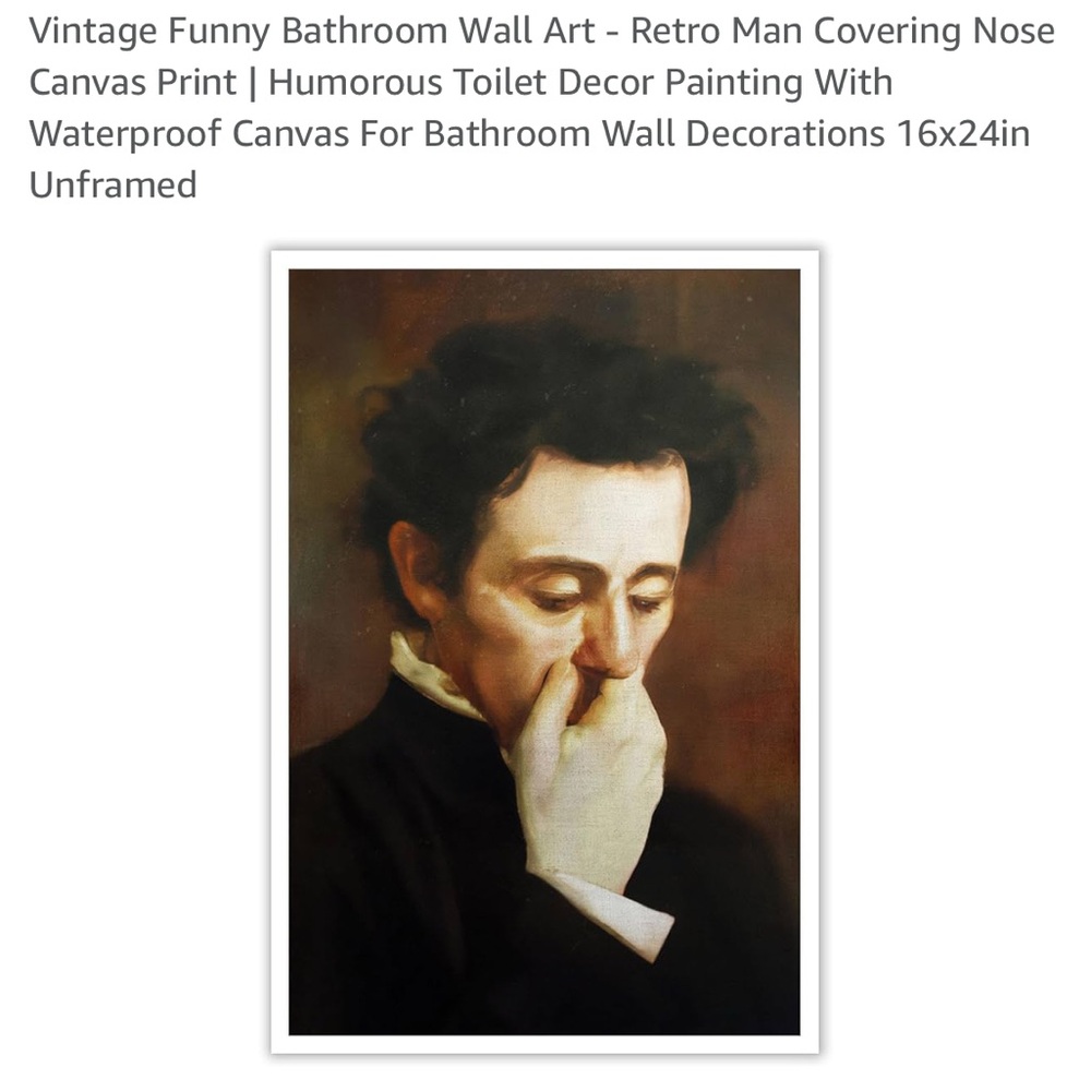 Traded* New! Funny Bathroom Canvas Wall  Art 16X24” - Picture 2 of 5